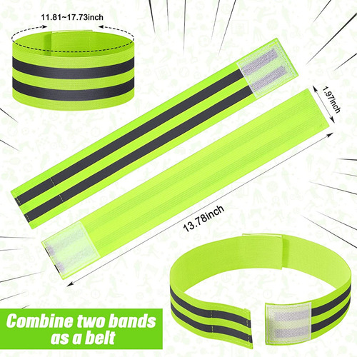2 Pulsera Reflejante Correr Banda Deporte Bicicleta Moto