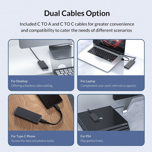 De M.2 Nvme Gabinete Tipo C 10 Gbps Sata Drive Con Cable Usb