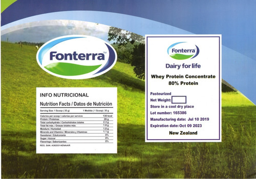 Proteina Suero De Leche Al 80% Natural Sin Saborizantes 1kg