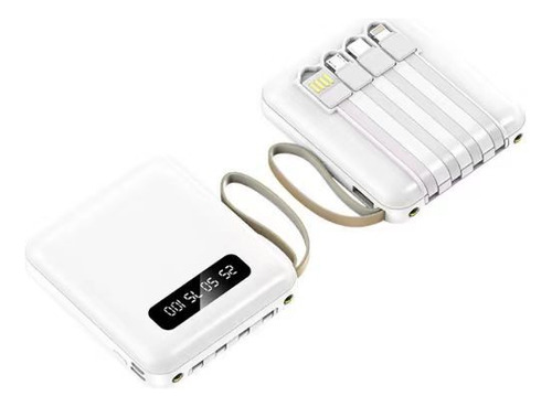 Mini Cargador Power Bank De 10000 Mah Con Cable