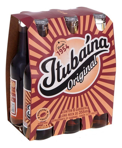 Kit 6 Garrafa De Vidro Refrigerante Itubaína Tubaina 355ml