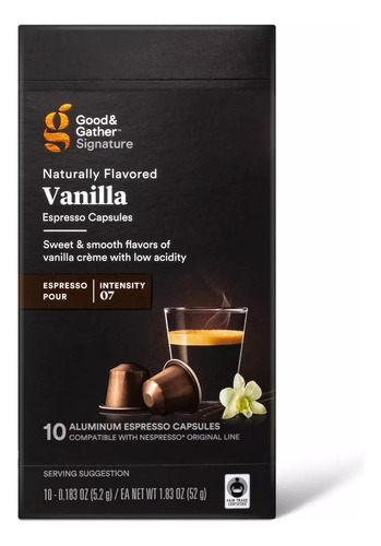 Nespresso Good&gather Vanilla Espresso Roast Coffe 10 Pod