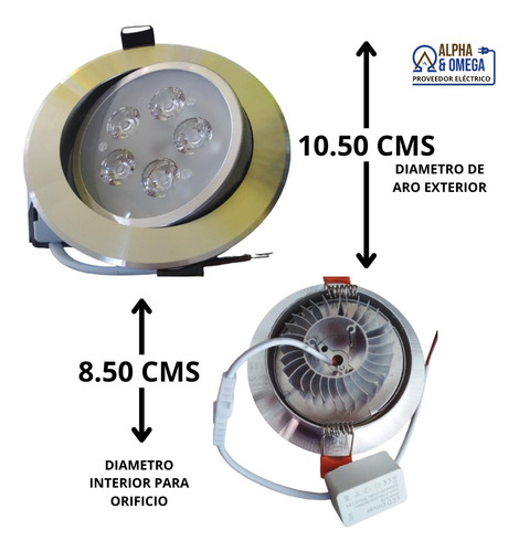 Spot Led De 5w Cromado Dirigible Empotrable 6500k 1 Pieza