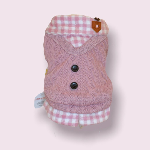 Buzo Para Perro O Gato Cuello Camisa Rosa Bordado