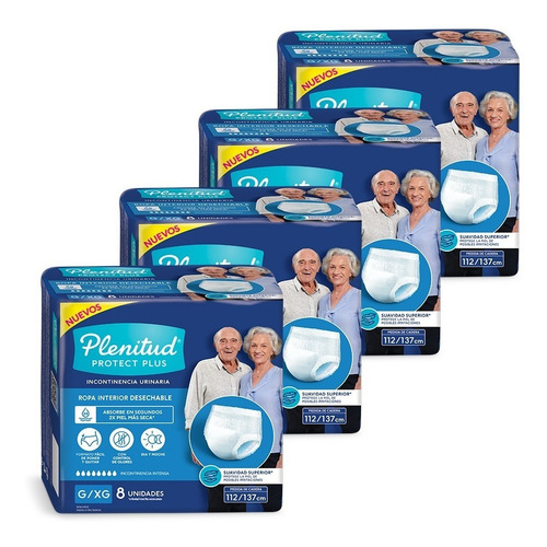 Imagen 3 de 3 de Ropa Interior Plenitud Protect Plus X 8 Unidades Pack X 4
