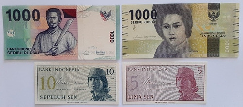 Lote De 4 Billetes De Indonesia