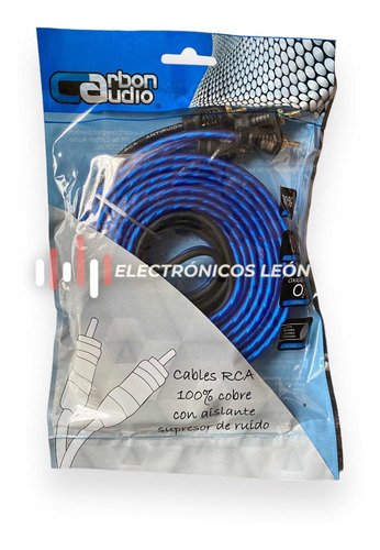 Cable Rca De Audio 3 Metros Carbón Audio