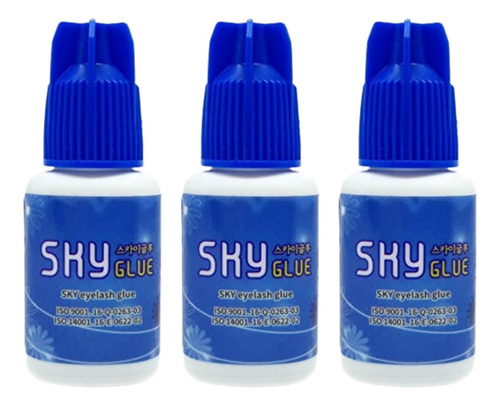 Mayoreo 3 Pzs - Sky Adhesivo Para Pestañas Tapa Azul S+ Type