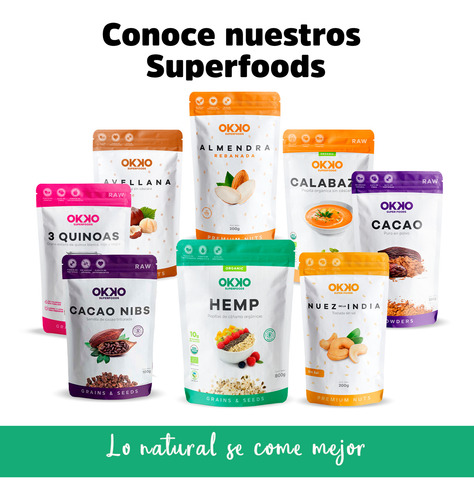 Semillas De Hemp Orgánico 800 G 100% Natural Okko Superfoods
