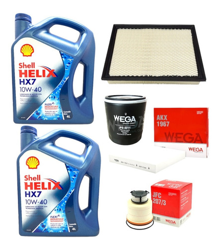 Kit Service Aceite Shell Y 4 Filtros Toyota Hilux 2.4 2.8