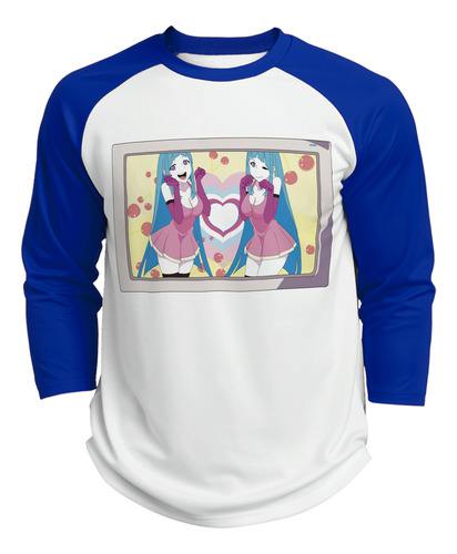 Playera Raglan 3/4 Anime Waifu Hentai Me!me!me! #2498