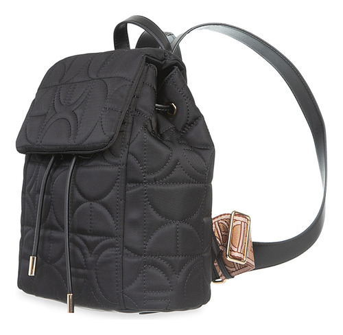 Mochila Cloe Para Mujer Mediana Acolchada Textil Color Negro
