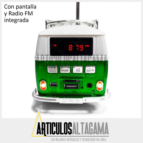 Imagen 3 de 4 de Parlante Portatil Carro Bluetooth Radio Fm Usb Micro Sd Aux