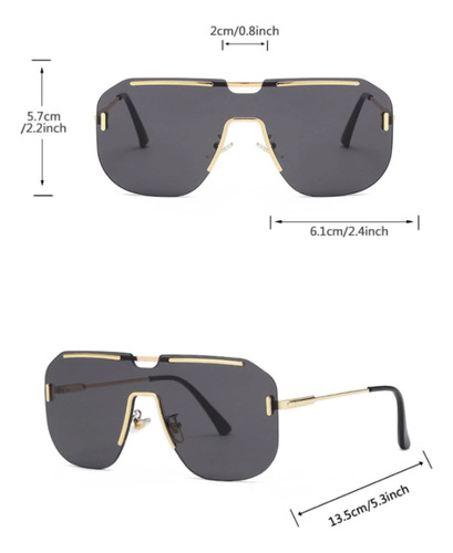 Gafas De Sol Sin Marco Vintage Unisex Hombre Mujer Lentes