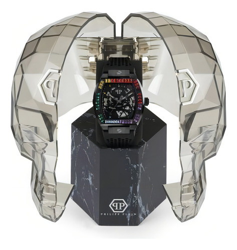 Relógio masculino Philipp Plein The $keleton Pwbaa0621 preto