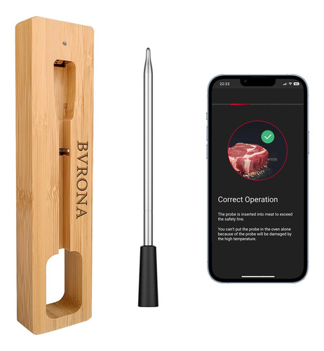 Bvrona Termometro Bluetooth Para Carne, Termometro Inalambri