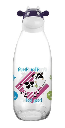 Botella De Vidrio Para Leche Milk 1litro  Vaquita Titiz