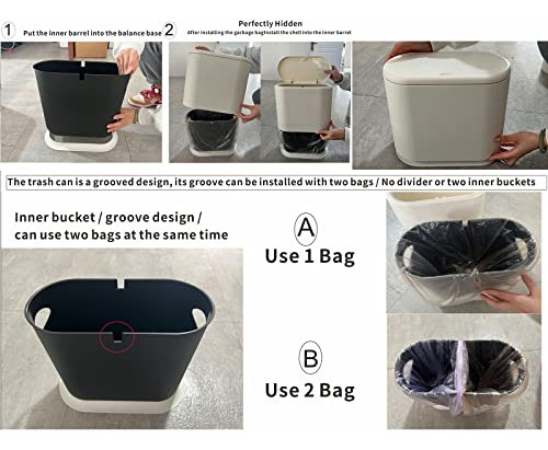 Contenedor De Basura Rectangular De Plástico 12 Litros
