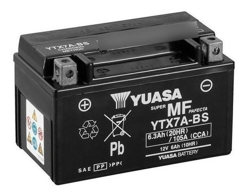 Bateria Yuasa Moto Ytx7a-bs Akt Ak Jet 5