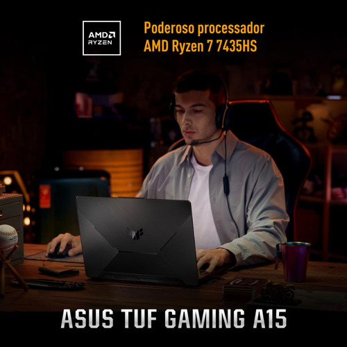 Notebook Asus Tuf Gaming Rtx2050 Amd Ryzen7 8gb 512ssd 144hz Graphite Black