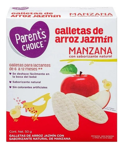 Parent S Choice Apple Galletas De Arroz Jazmín Manzana 50 G