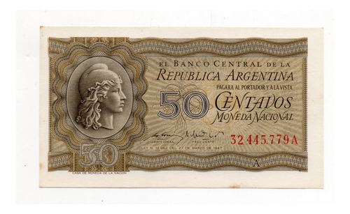 Billete 50 Centavos Moneda Nacional Bottero 1901a Sc-