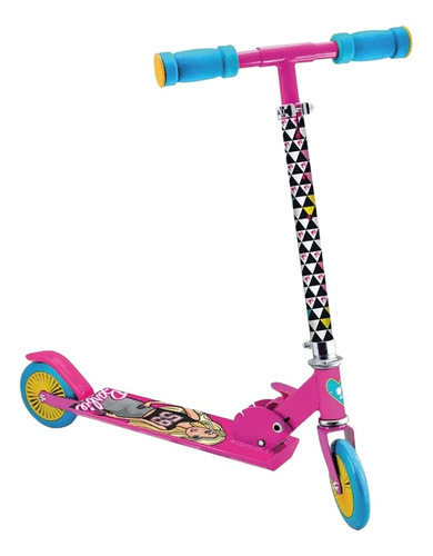 Patinete Fabuloso Dobrável Magico Da Barbie Com 2 Rodas 