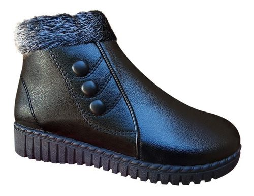 Zapato Calido Mujer Para Invierno Con Chiporro Negro - 7152