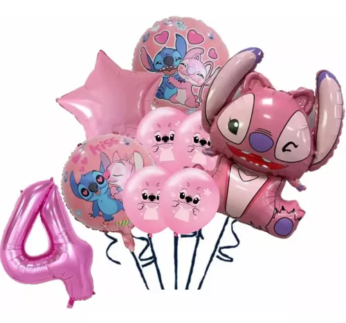 Globos Set Lilo Rosa Stich Angel Novia De Stich 9pzs/set