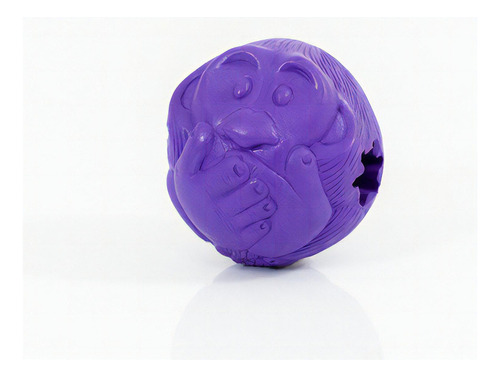 Brinquedo Bola Macaquinho Grande Porta Petisco Ração Roxo