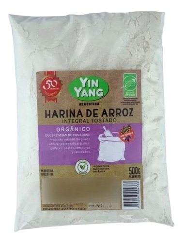 Harina De Arroz Integral Tostado Organica 500gr