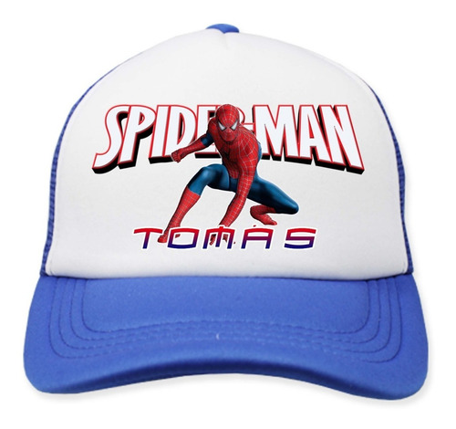 Gorras Cachuchas Hombre Araña/ Spiderman Personalizado Azul 