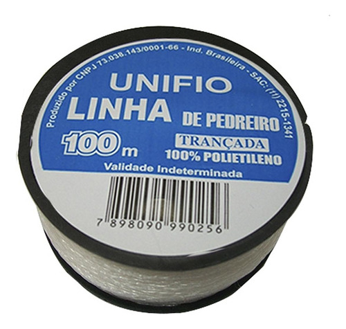 Linha Para Pedreiro 1 Fio Unifio 100m - Kit C/12 Peca