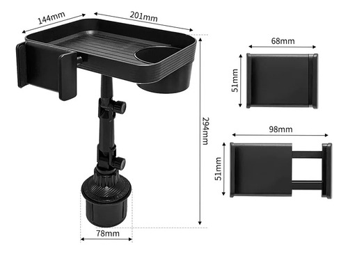 Soporte De Celular Para Auto Portavasos Con Bandeja