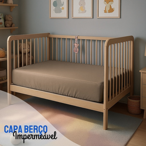Miranda Colchões Hospitalar capa berço mini cama impermeável para colchão forrada 70/150/12 bege