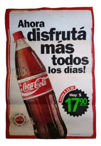 Afiche,cartel De Carton, Publicidad De Coca Cola