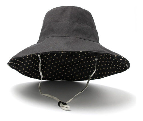 Sombrero Gorro Piluso Bucket Hat Lunares Reversible Mujer