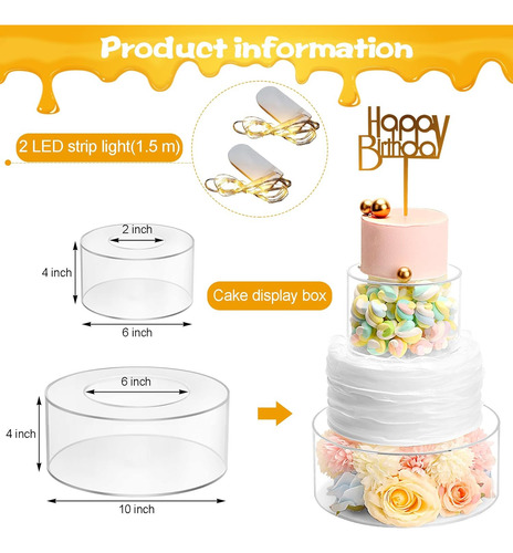 2 Soportes De Acrílico Transparente Para Tartas, Soporte Rel
