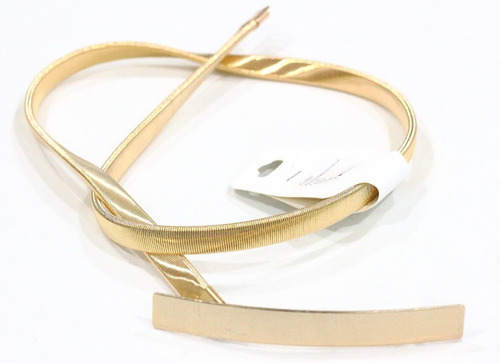 Cinto Feminino Fino De Metal Elástico Dourado
