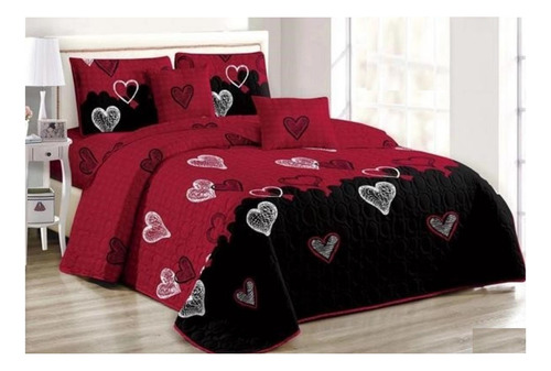 Cobertor Verano Quilt Cubrecama Dia Del Amor 1.5 Plazas R0.4