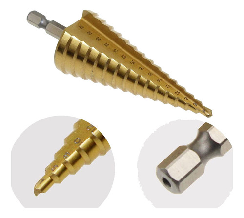 Juego De 3 Brocas Hss Step, 4-12 Mm, 4-20 Mm, 4-32 Mm, Cone