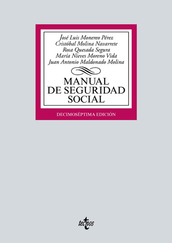 Libro Manual De Seguridad Social 2021 De Monereo Pérez José