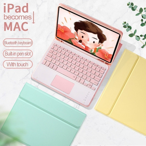 S Funda For iPad Air 4 10.9 A2325 A2316 Teclado Con Mouse Ñ