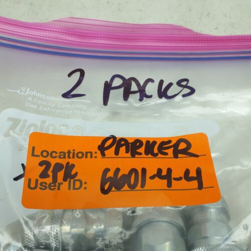2pk Parker 6601-4-4 Quick Connect, Socket, 1/4 , 1/4 -18 Zzk