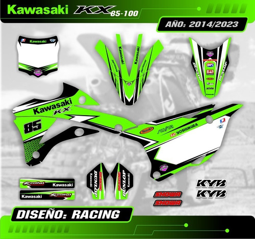 Kit Calcos - Gráfica Kawasaki Kx 85/100 - 2014/2022 Gruesos