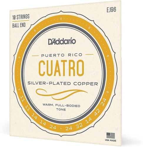 D Addario Ej96 Cuatro-puerto Rico Cuerdas