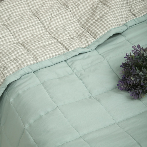 Cubrecama Cover Twin Liso Reversible Cuadrille Palette