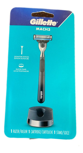 Rastrillo Gillette Mach3 Con Base Caja 3 Piezas