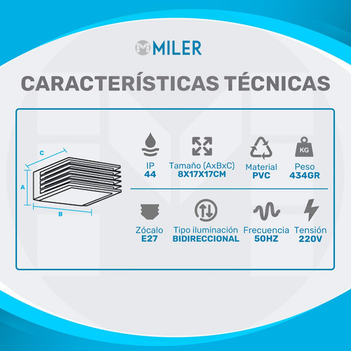 Aplique Bidireccional Exterior Con Foco Led 9w