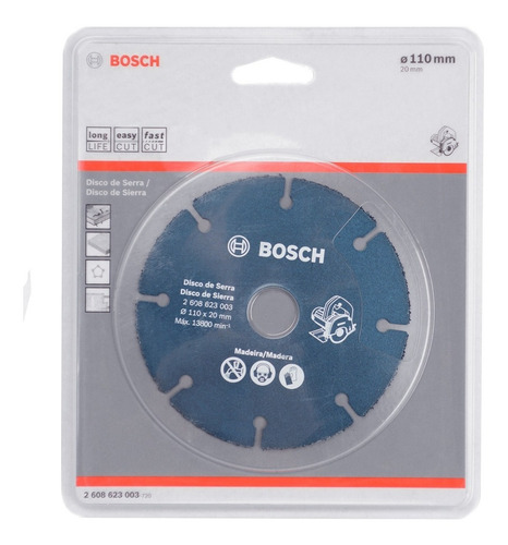 Disco De Serra Mármore 110x20mm Para Madeira Bosch